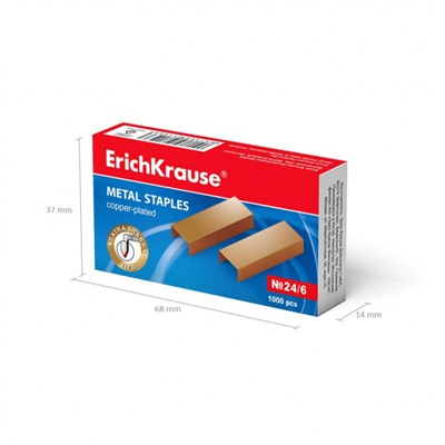 Скобы №24/6 1000шт медные 7143 ErichKrause