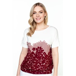 Туника  3173/04/Бордовый, бежевый