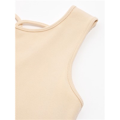 Топ с сеткой женский MINAKU: Casual Collection, ваниль, размер 40