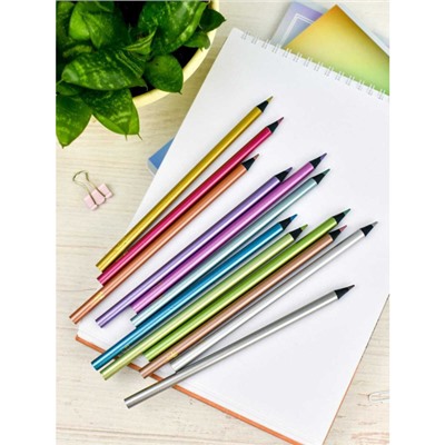 Карандаши для художественных работ 12цв "МЕТАЛЛИК" 64099 Феникс