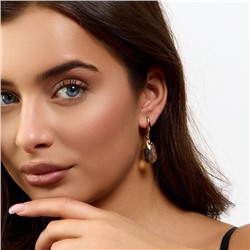 Серьги с камнем под Swarovski ювелирная бижутерия коллекция "Дубай", покрытие позолота, цвет: бледно-желтый, арт.414.380