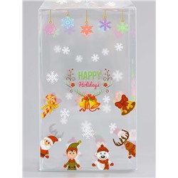 Коробка подарочная новогодняя складная ПВХ «Веселый Дед Мороз» 6×6×10 см