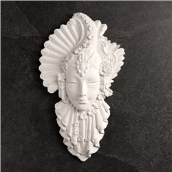 Венецианская маска «Девушка», панно под роспись, гипс, 30 см