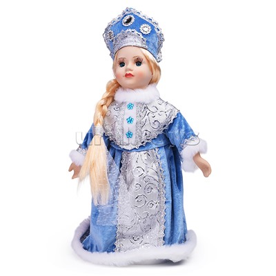 Кукла декоративная Снегурочка, на опоре (тело, руки и ноги -мягконабивные, голова и кисти- керамические) / 17,5x20,5x32см арт.92350