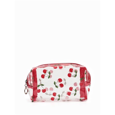 Косметичка женская «Вишенка», для бассейна, на молнии, прозрачная