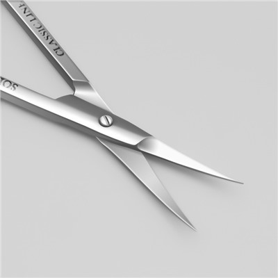 Ножницы маникюрные Solinberg, для кутикулы, загнутые, узкие, 10 см, в блистере, цвет серебристый, 62000/2