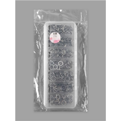 Кнопки рубашечные, открытые, d=9.5 мм, 140 шт., в органайзере