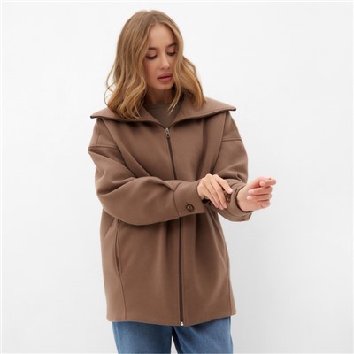 Жакет женский демисезонный MINAKU: Casual Collection, бежевый, размер 46