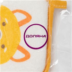 Мочалка детская для купания Доляна «Лиса», 12×8 см, МИКС