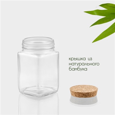 Банка для сыпучих продуктов BellaTenero «Эко», 270 мл, 6×10.5 см, с пробковой крышкой, стекло