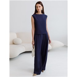 Брюки палаццо с защипами из плотного лиоцелла