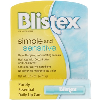 Blistex, Simple and Sensitive, Lip Moisturizer, 0.15 oz (4.25 g)