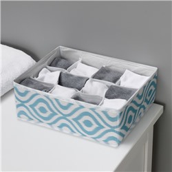 Органайзер для хранения белья Доляна «Лагуна», 12 ячеек, 27×20×10 см, бирюзовый
