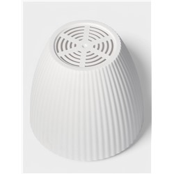 Горшок для цветов с поддоном Ribbed, пластиковый, 15×15×13 см, белый