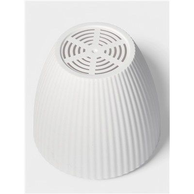 Горшок для цветов с поддоном Ribbed, пластиковый, 15×15×13 см, белый