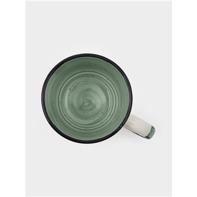 Чайная пара Доляна Nature, 2 предмета: чашка 260 мл, блюдце d=15 см, керамика, зелёная