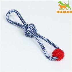 Игрушка канатная «Массажная» с узлом, до 65 г, до 30 см, микс цветов
