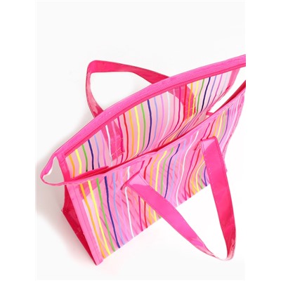 Косметичка на молнии в сетку, большая, с ручками, с рисунком, МИКС