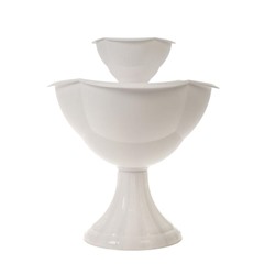 Клумба пластиковая, 2 яруса, d = 27–55 см, высота бортика 60 см, белая, «Водопад»