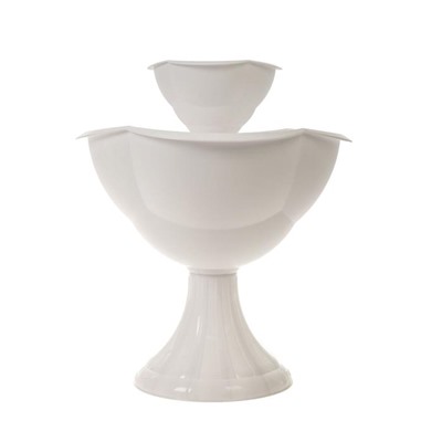 Клумба пластиковая, 2 яруса, d = 27–55 см, высота бортика 60 см, белая, «Водопад»