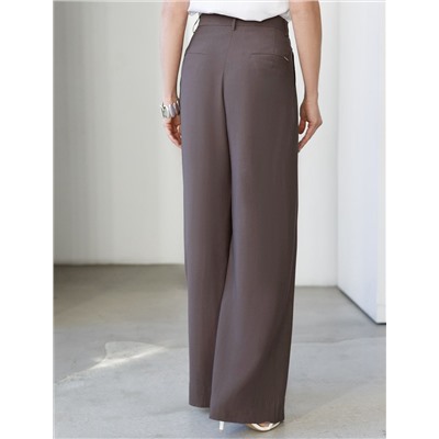 Брюки палаццо с защипами из плотного лиоцелла