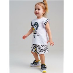 Комплект детский трикотажный для девочек: фуфайка (футболка), шорты