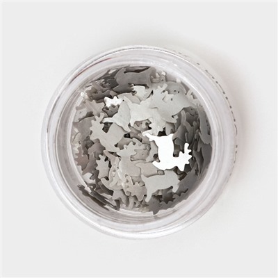 Глиттер пищевой фигурный «Олени серебряные», 0.5 г