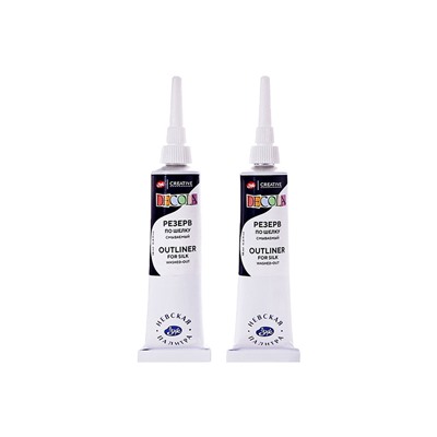 Краска по ткани (шелку), набор 6 цветов × 50 мл, ЗХК Decola «Батик» (резерв 2 штуки × 18 мл), акриловая на водной основе, (4441448)