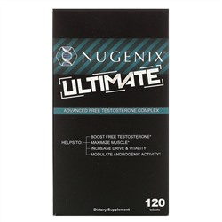 Nugenix, Ultimate, улучшенный комплекс свободного тестостерона, 120 таблеток