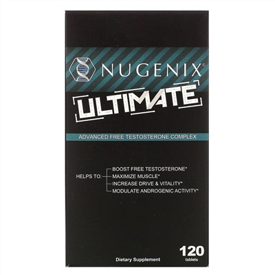 Nugenix, Ultimate, улучшенный комплекс свободного тестостерона, 120 таблеток