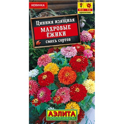 Цинния Махровые ёжики смесь (Код: 93619)