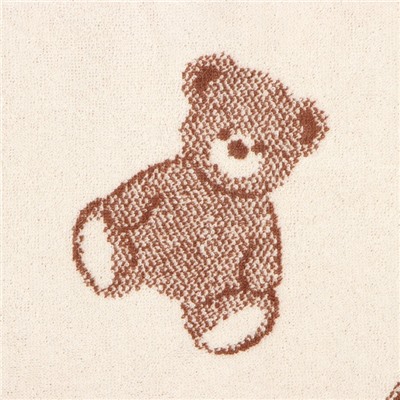 Полотенце махровое Этель Teddy bear, 70×130 см, 100% хлопок, 420 г/м², бежево-коричневое