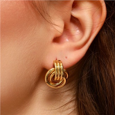 Серьги круглые ювелирная бижутерия Итальянское золото (покрытие желтое 14к), арт.213.719