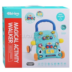 Игровой центр-Каталка "Забавная прогулка" голубые, в коробке