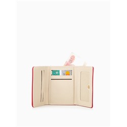 Кошелёк женский на кнопке, 10.5×3×8.5 см, однотонный, красный