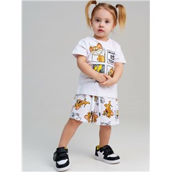 Комплект детский трикотажный для девочек: фуфайка (футболка), шорты