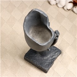 Декоративное кашпо для цветов «Сила любви», 250 мл, 31×12×12 см, полистоун, серое