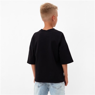Футболка детская MINAKU: CRUSH, чёрная, рост 110 см