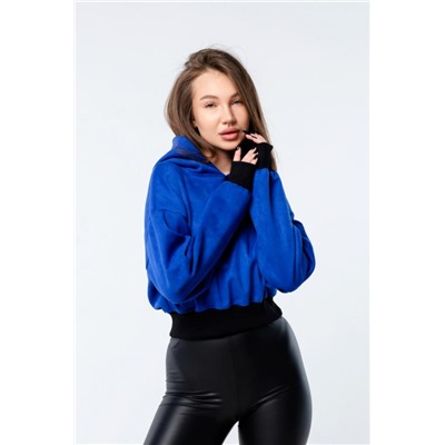 Свитшот 4 оверсайз короткий (Васильковый)