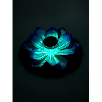 Садовая фигура - фонарь «Лотос», 28×28×9 см, для водоёмов, фиолетовая