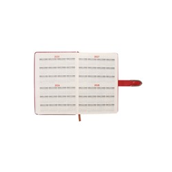 Ежедневник недатированный А5, с хлястиком, 112 листов в линейку, пвх, красный