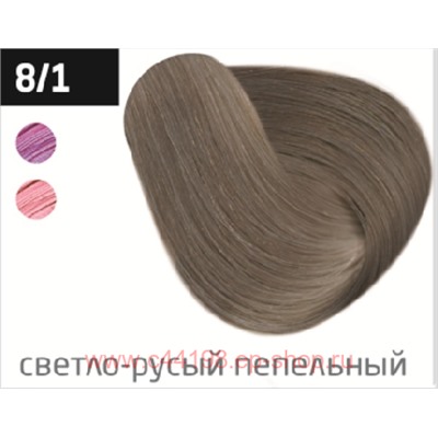 OLLIN PERFORMANCE  8/1 светло-русый пепельный 60мл Перманентная крем-краска для волос