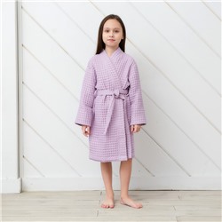 Халат вафельный детский Крошка Я «Boho» размер 30 (98-104 см) цвет сиреневый, 100% хлопок 290 г/м²