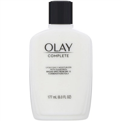 Olay, Complete, UV365, дневное увлажняющее средство с солнцезащитными фильтрами, SPF 15, для жирной кожи, 177 мл (6 унций)