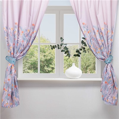 Комплект штор для кухни с подхватами Этель Meow 145×180 см-2 шт., 100% п/э