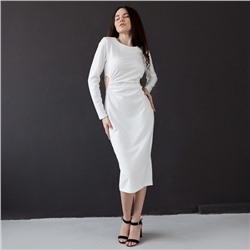 Платье с разрезом миди женское MIST, размер 42, белое