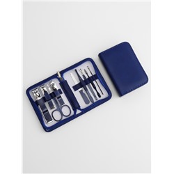 Набор маникюрный, 9 предметов, в футляре, синий