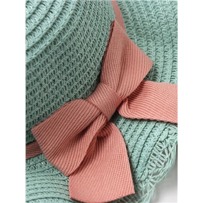 Шляпа для девочки с бантом MINAKU, размер 52, голубая