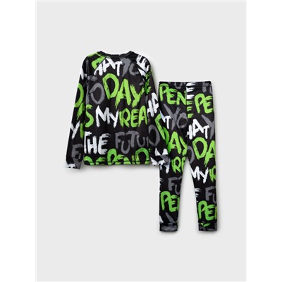 Термокомплект трикот. для мальчиков: фуфайка (футболка) с длин. рук, брюки