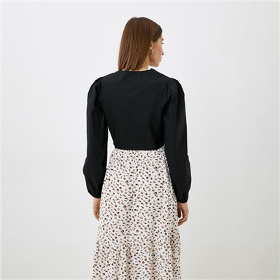 Блузка женская укороченная MIST Summer time, размер 46, чёрная